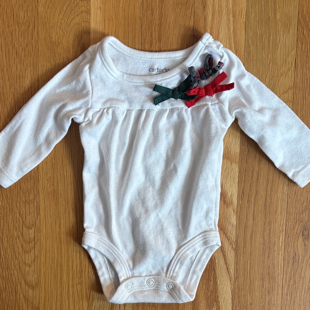 Newborn Carter's Holiday Bow Onesie Bodysuit